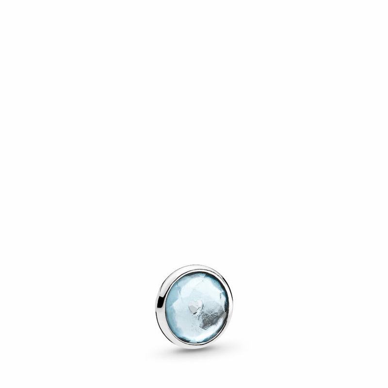 Pandora March Droplet Petite Locket Charm - Sterling Silver/Crystal - Canada | TH1451YA